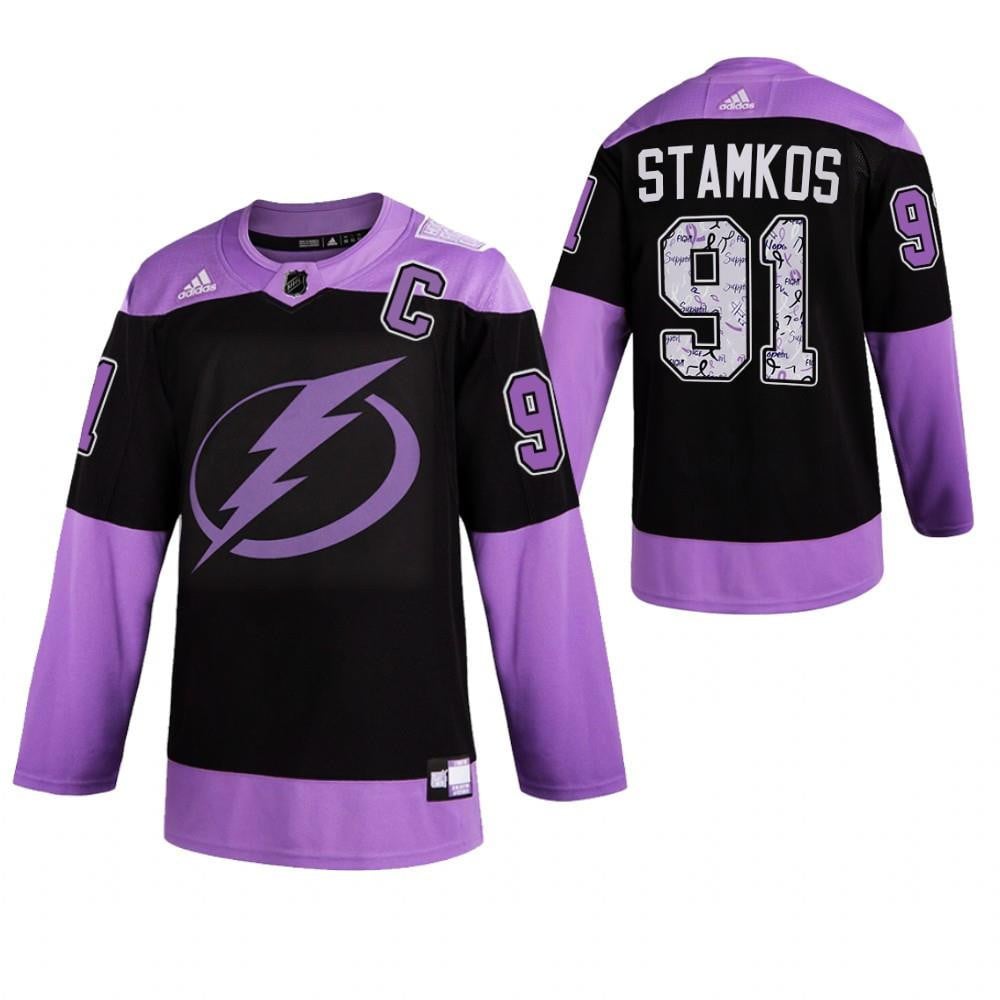 Steven Stamkos Tampa Bay Lightning HockeyFightsCancer Purple Jersey Jersey - JS116 