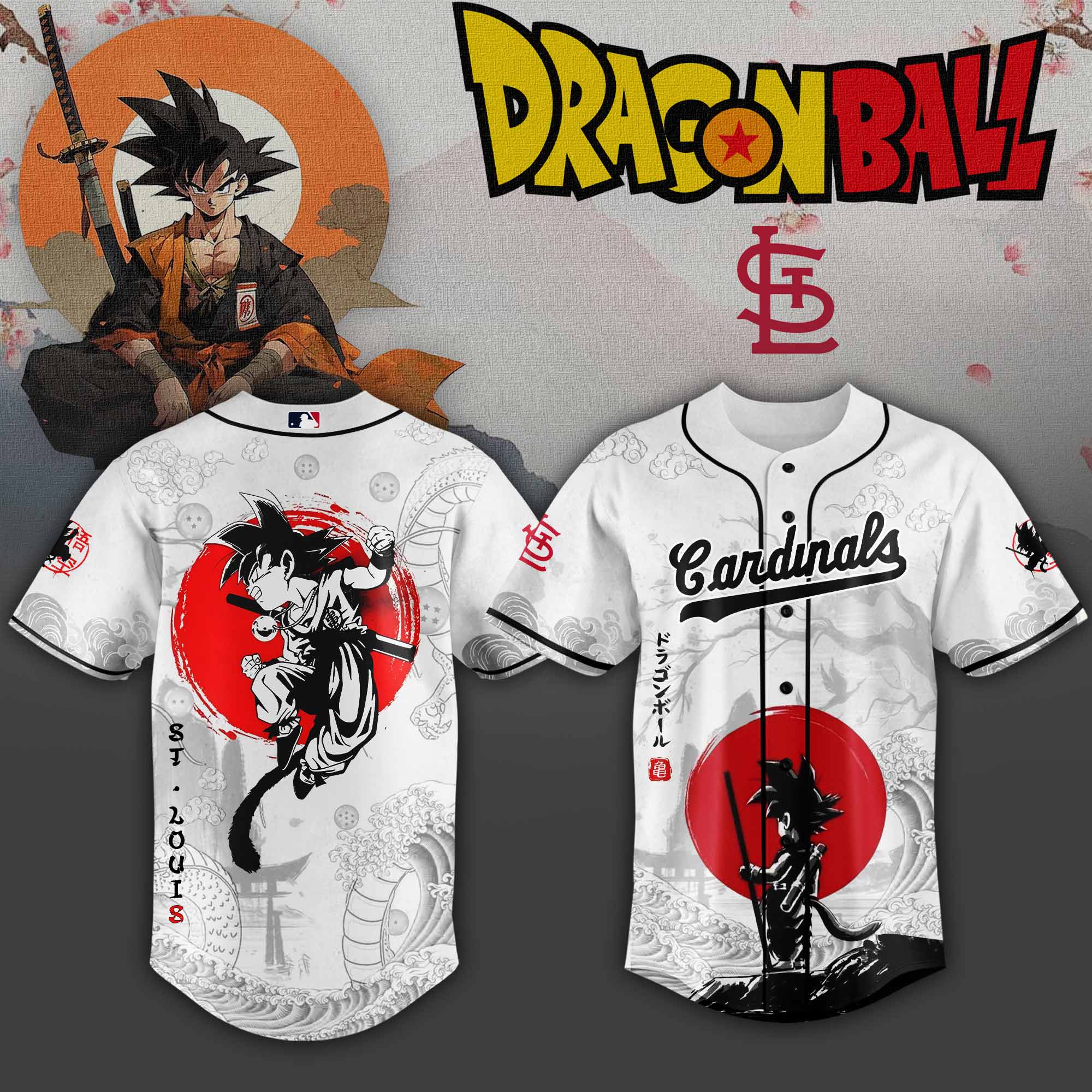 St.louis Cardinals Mlb X Dragon Ball Super Saiyan Custom Baseball Jersey Collection
