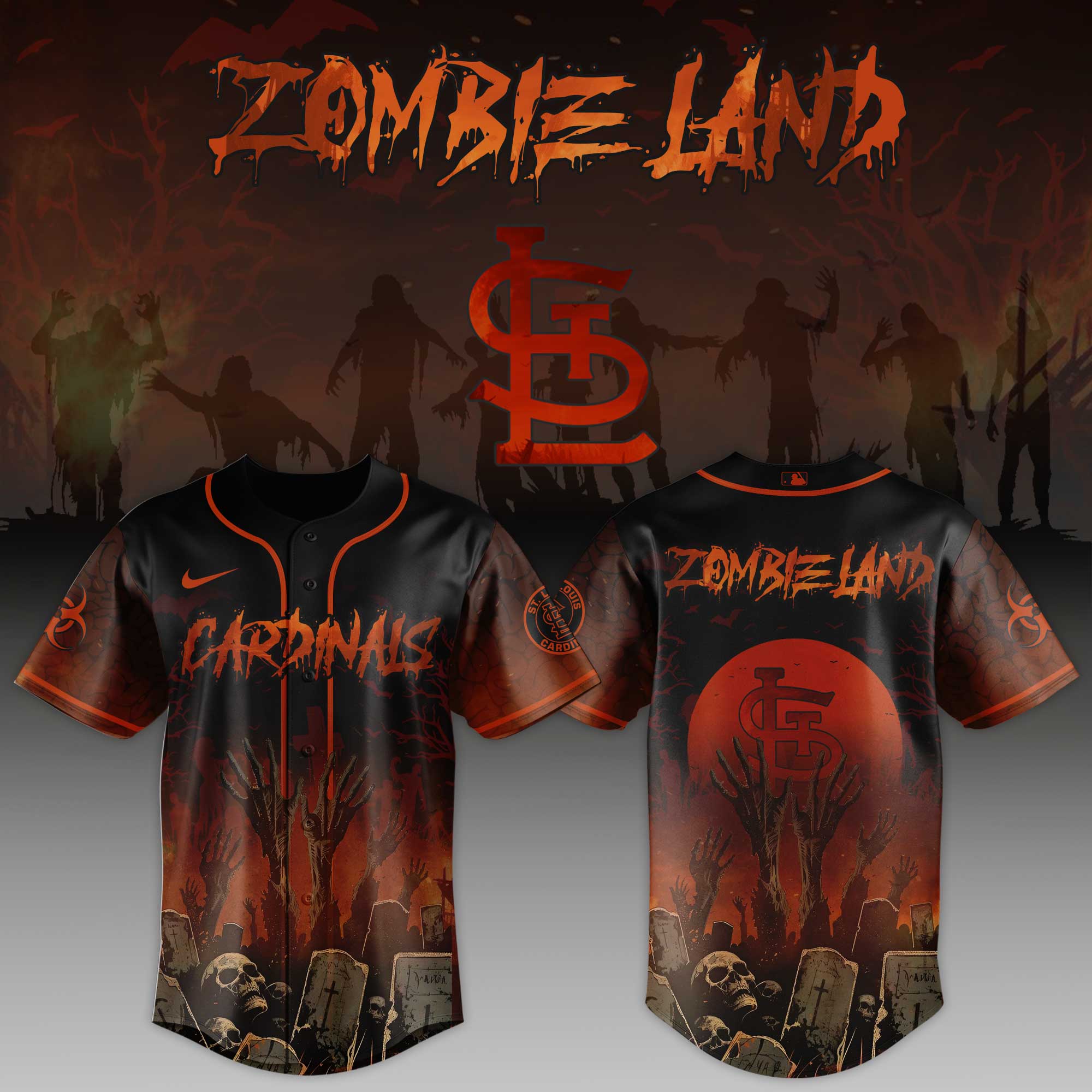 St.louis Cardinals Mlb X Zombieland Custom Baseball Jersey