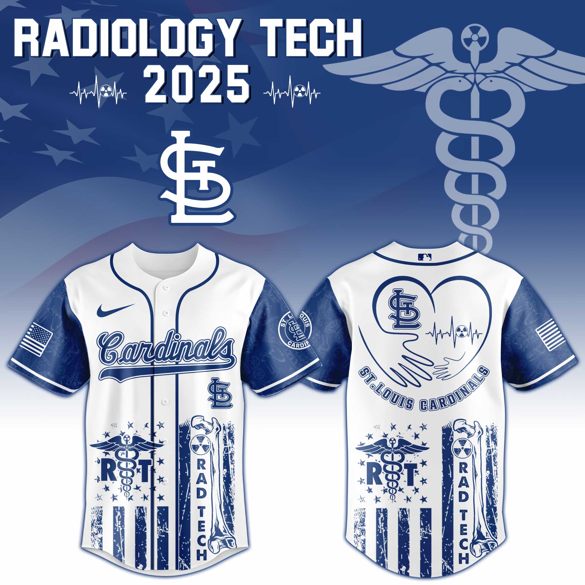 St.louis Cardinals X Radiology Tech Night Exclusive Design Custom Baseball Jersey
