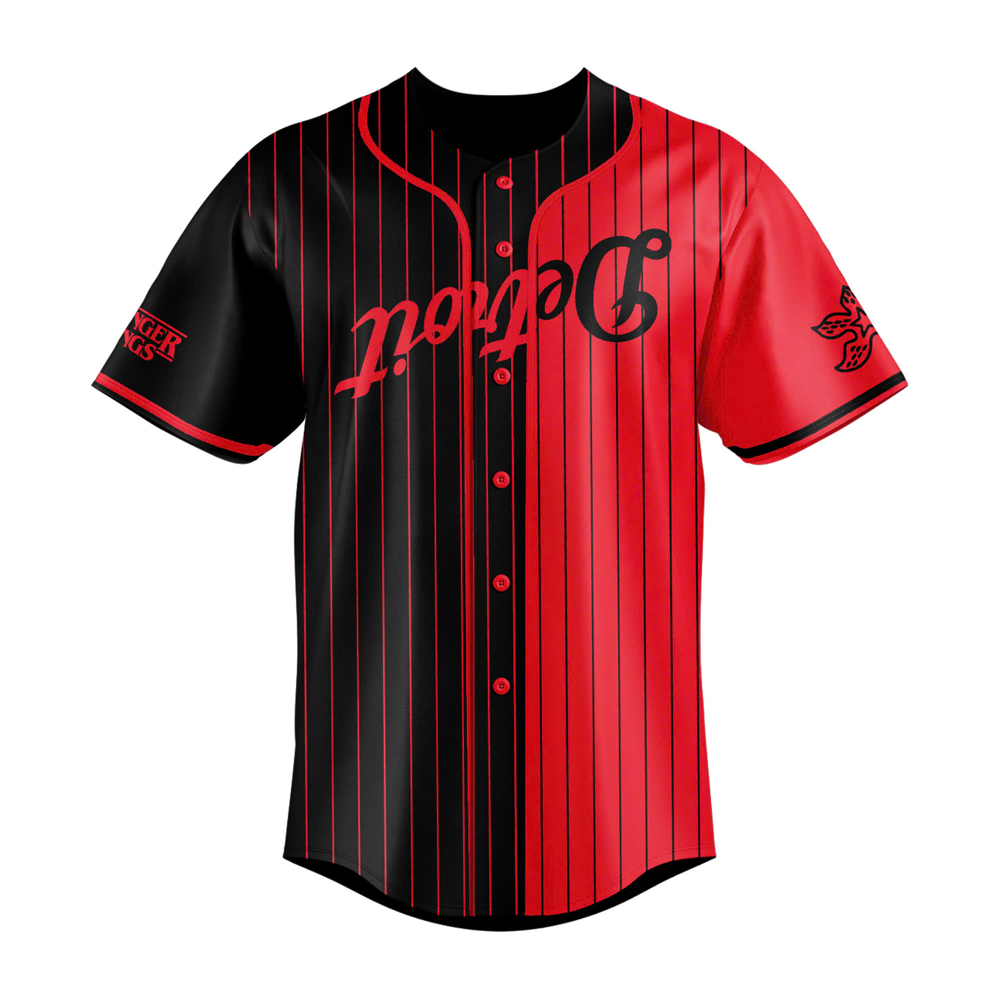 Alternative view of Stranger Things X Detroit Tigers Mlb Custom Baseball Jersey