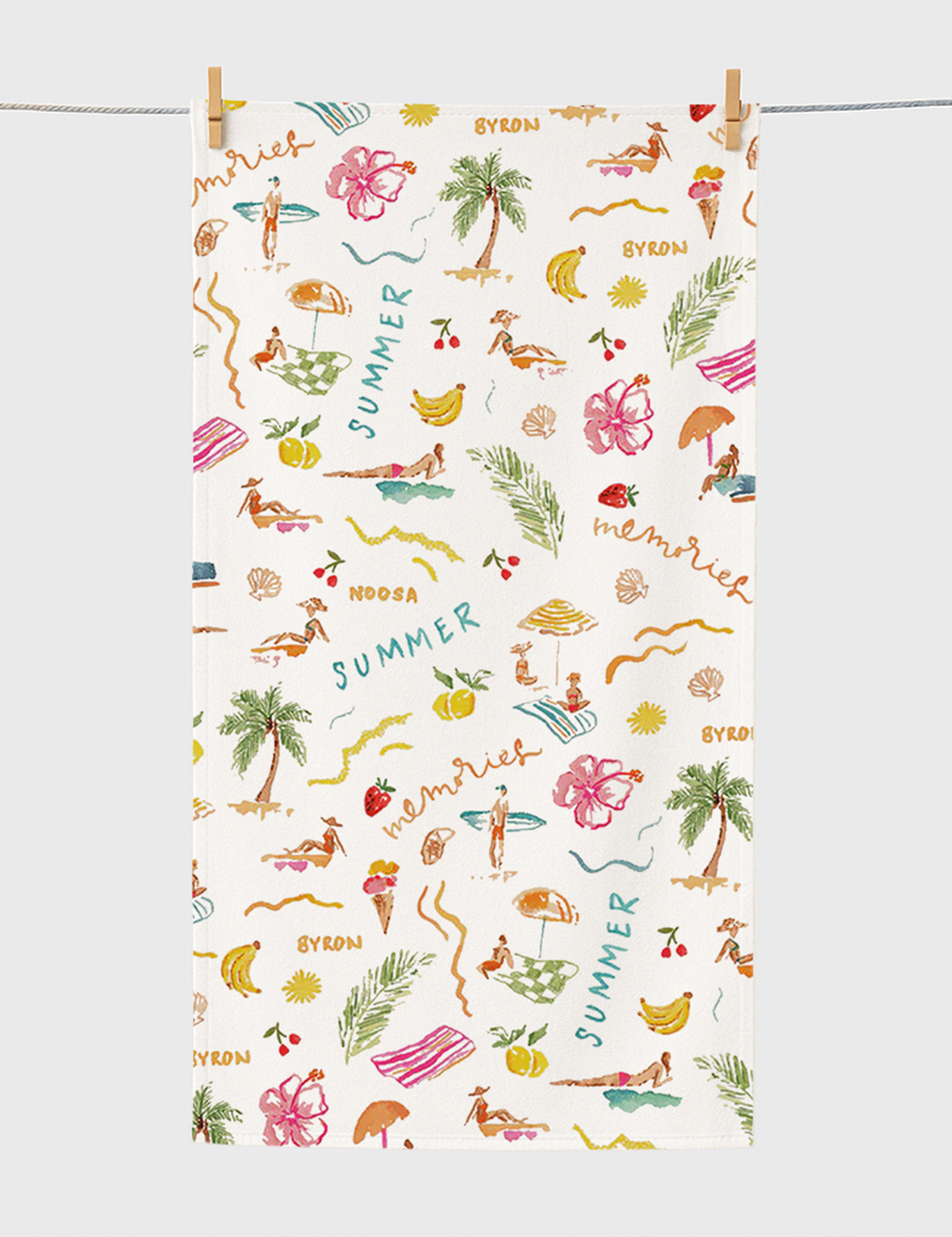 Summer Memories Fruity Cocktails Tropical Trees Sandy Beaches Beach Towel