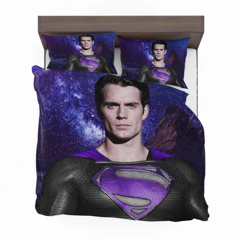 Alternative view of Superman In Purple Galaxy Movie Henry Cavill Bedding Set - Custom Bedding Set