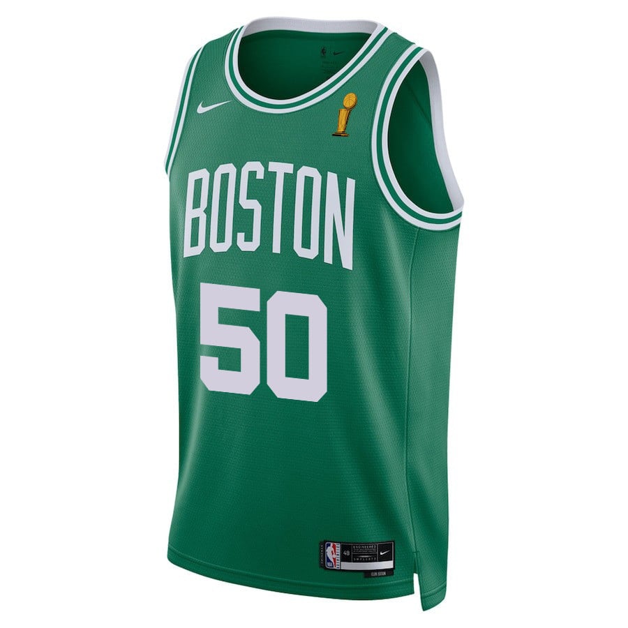Alternative view of Svi Mykhailiuk 50 Boston Celtics 2024 FINALS CHAMPIONS Jersey - Icon Edition - Kelly Green - JS465