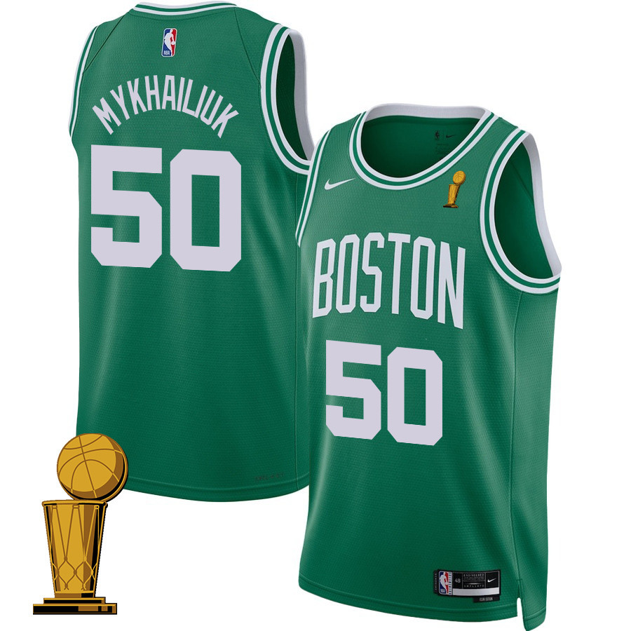 Svi Mykhailiuk 50 Boston Celtics 2024 FINALS CHAMPIONS Jersey - Icon Edition - Kelly Green - JS465