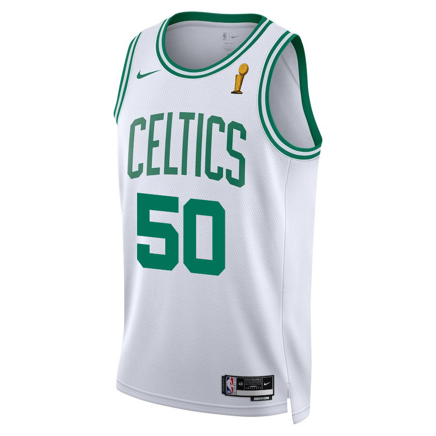 Alternative view of Svi Mykhailiuk 50 Boston Celtics 2024 FINALS CHAMPIONS Swingman Jersey - Association Edition - White - JS838