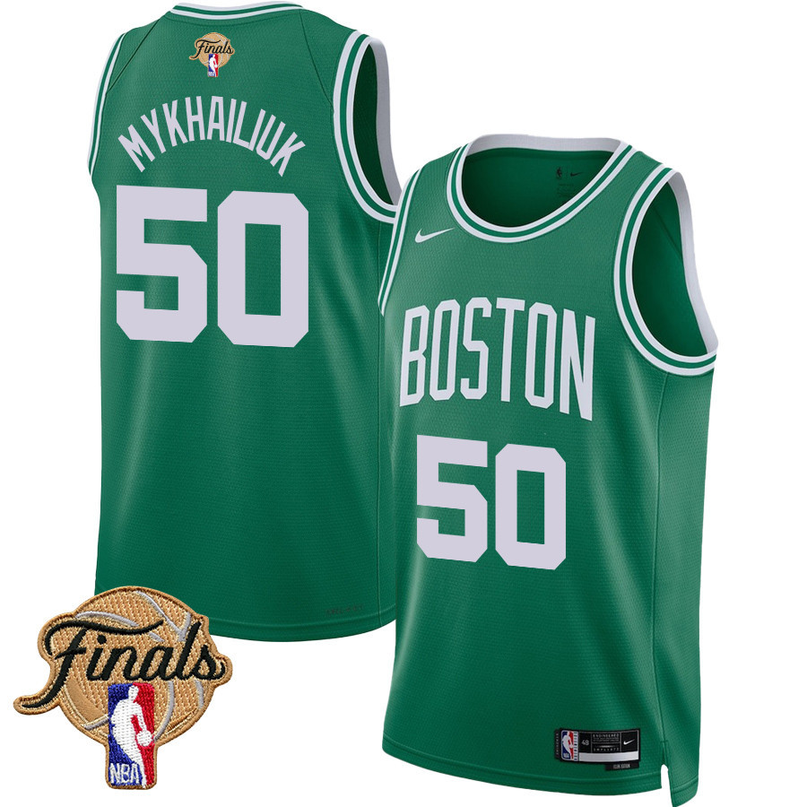 Svi Mykhailiuk 50 Boston Celtics 2024 FINALS PATCH Icon Edition Jersey - Kelly Green - JS710