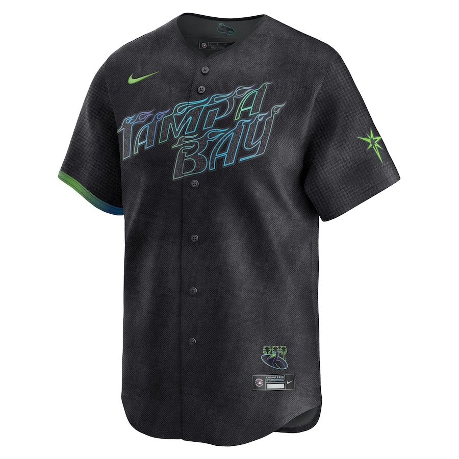Alternative view of Tampa Bay Rays 2024 City Connect Limited Men Jersey - Charcoal - JS769 