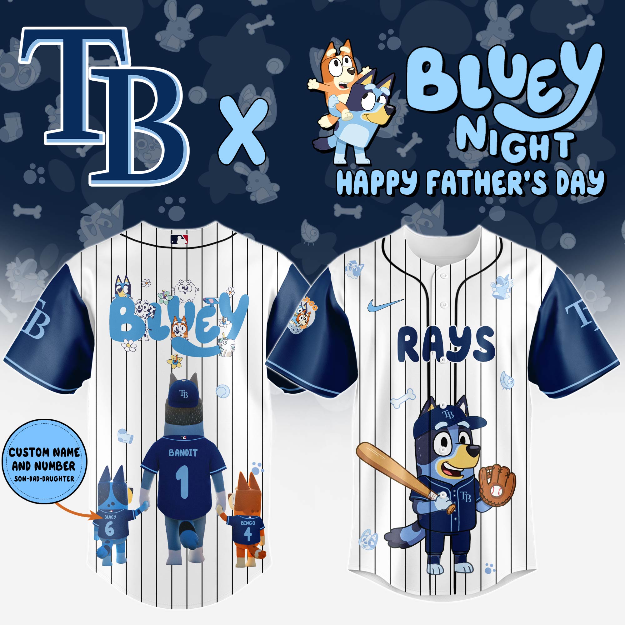 Tampa Bay Rays Happy Father’s Day Limited Edition Custom Baseball Jersey 2025
