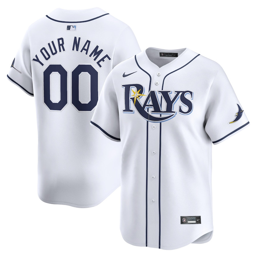 Tampa Bay Rays Home Limited Custom YOUTH Jersey - White - JS528 
