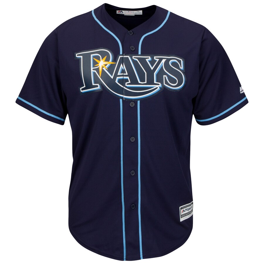 Alternative view of Tampa Bay Rays Majestic Big And Tall Cool Base Team Jersey - Navy