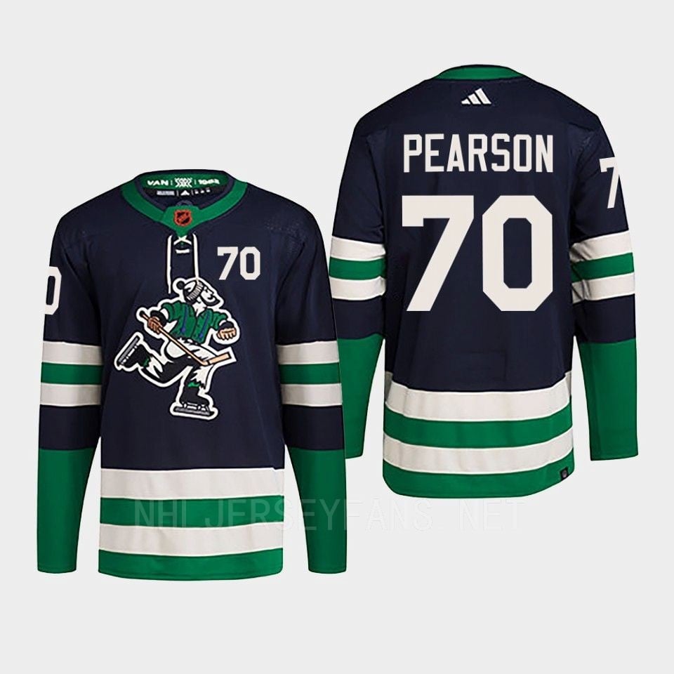 Tanner Pearson 70 Reverse Retro 2.0 2022 Vancouver Canucks Navy Jersey Primegreen - JS973 