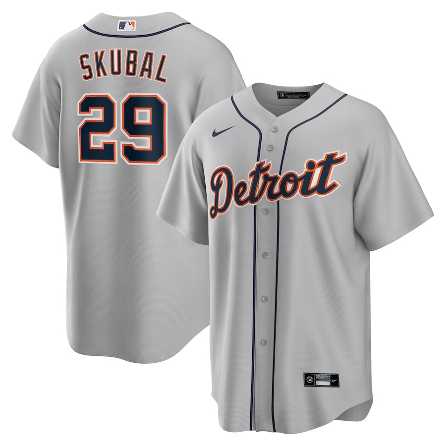 Tarik Skubal 29 Detroit Tigers Road Men Jersey - Gray