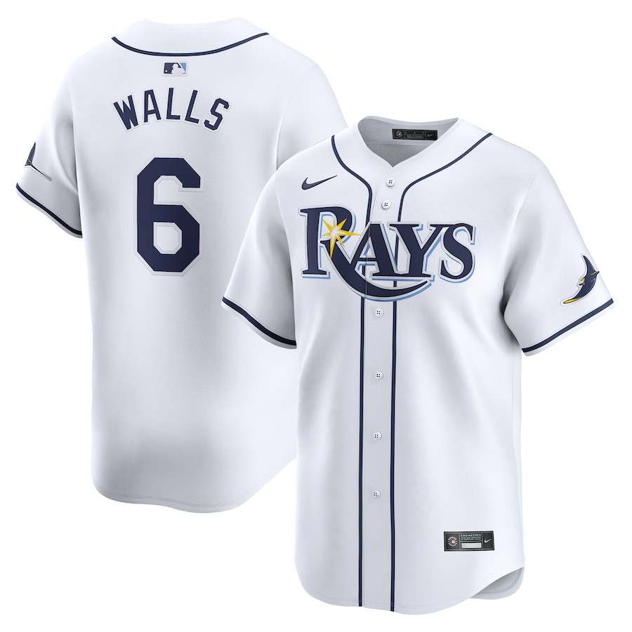 Taylor Walls 6 Tampa Bay Rays Home Limited Player Men Jersey - White - JS114 