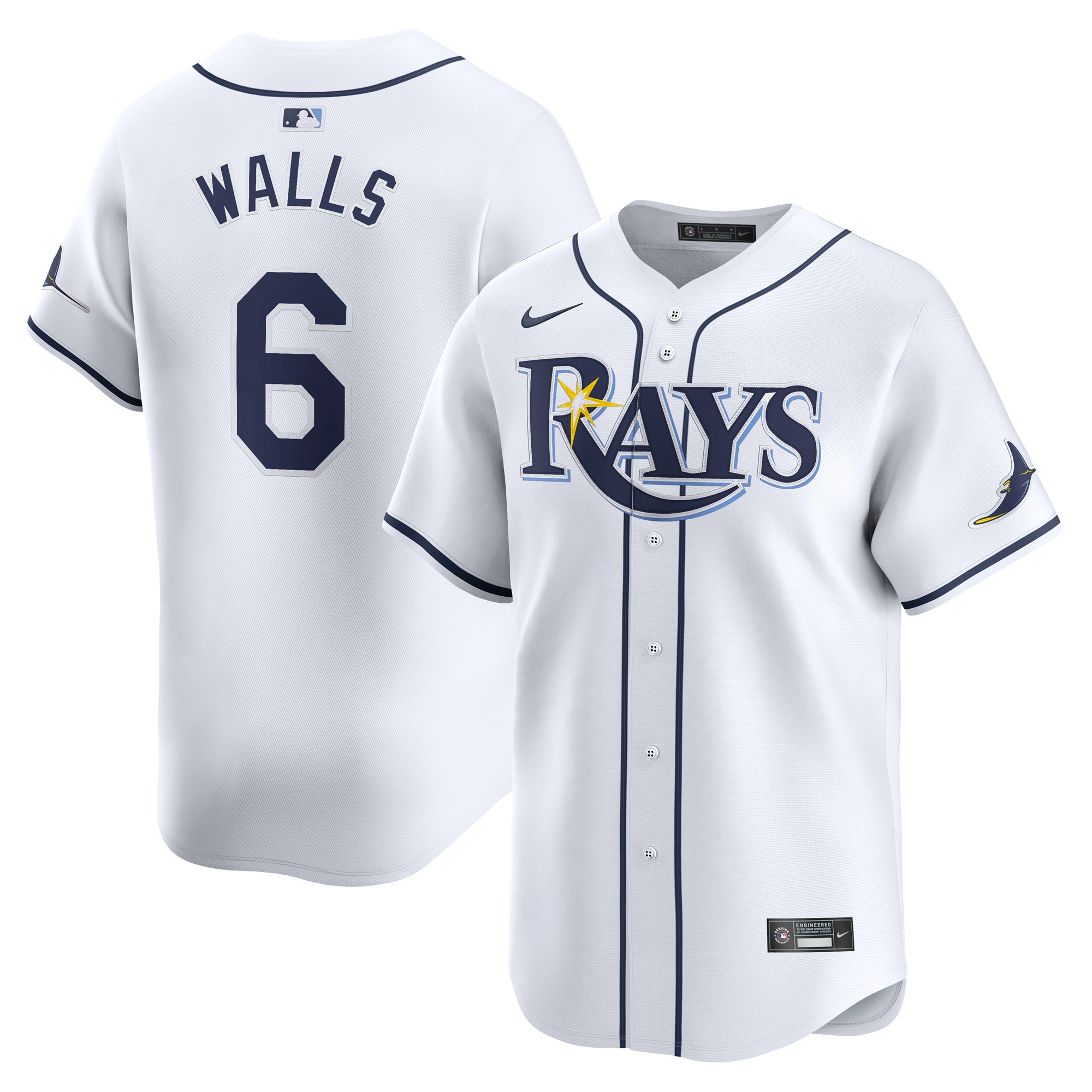 Taylor Walls Tampa Bay Rays Home Limited Player Jersey - White