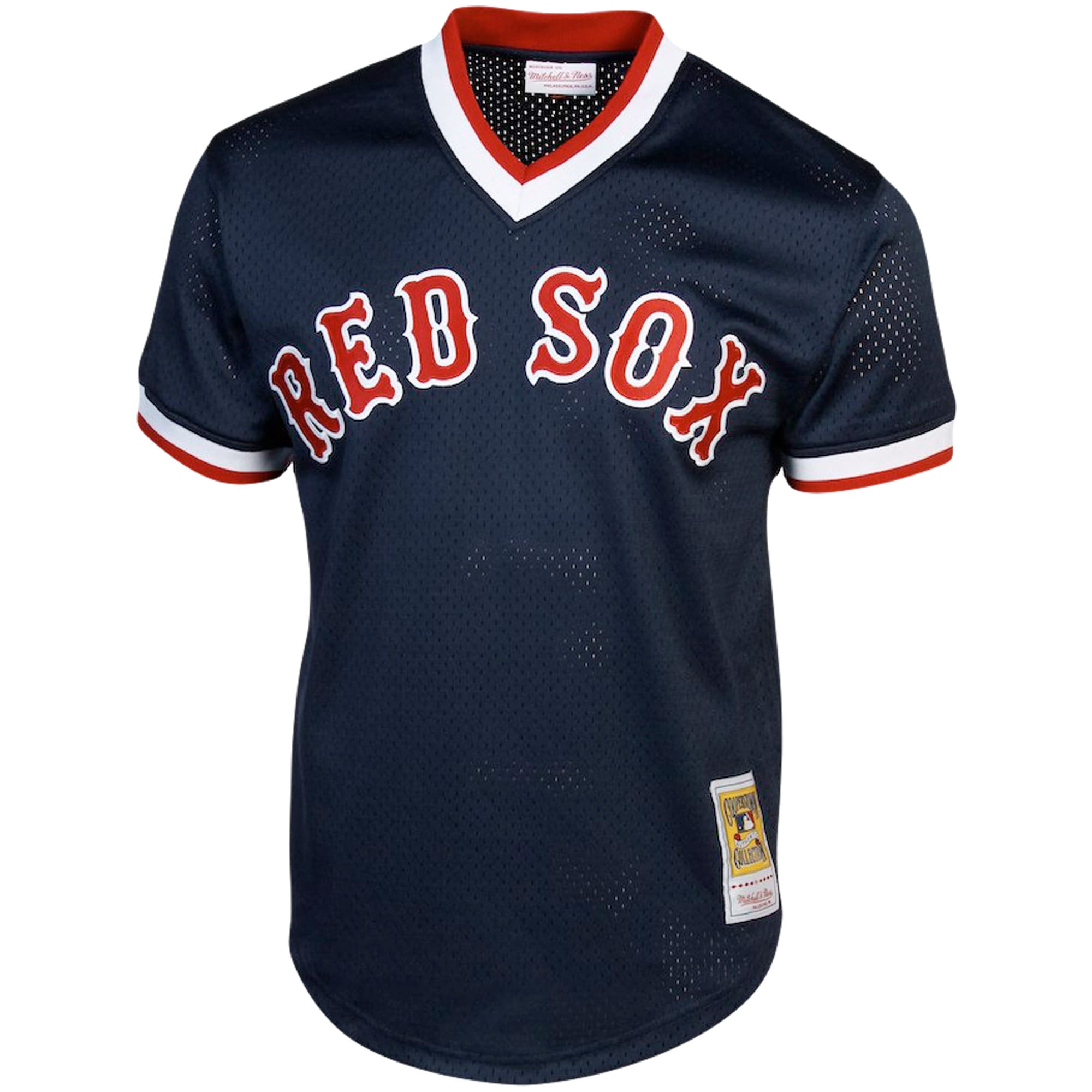 Alternative view of Ted Williams Boston Red Sox Mitchell & Ness Cooperstown Collection Big & Tall Mesh Batting Practice Jersey - Navy