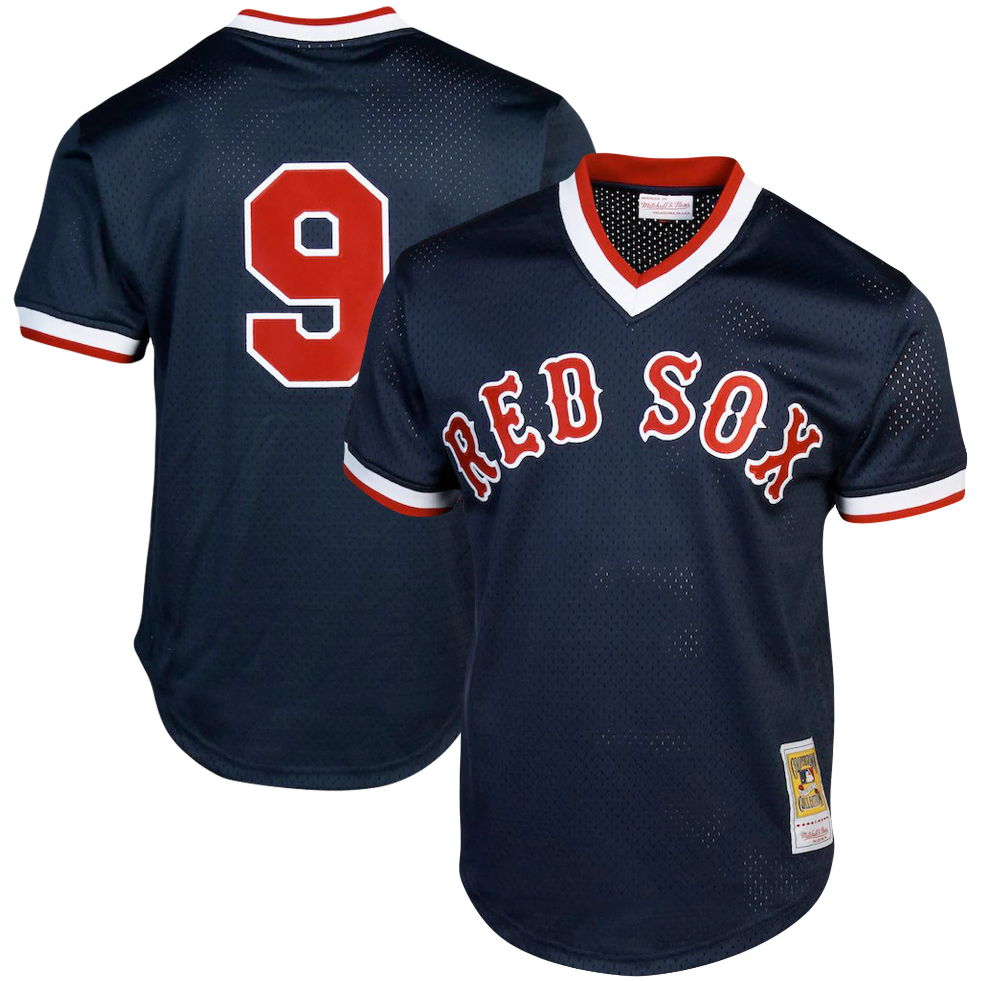 Ted Williams Boston Red Sox Mitchell & Ness Cooperstown Collection Big & Tall Mesh Batting Practice Jersey – Navy