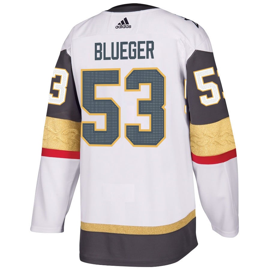 Alternative view of Teddy Blueger 53 Vegas Golden Knights Stanley Cup 2023 Final Patch Away Breakaway Men Jersey - White - JS322 
