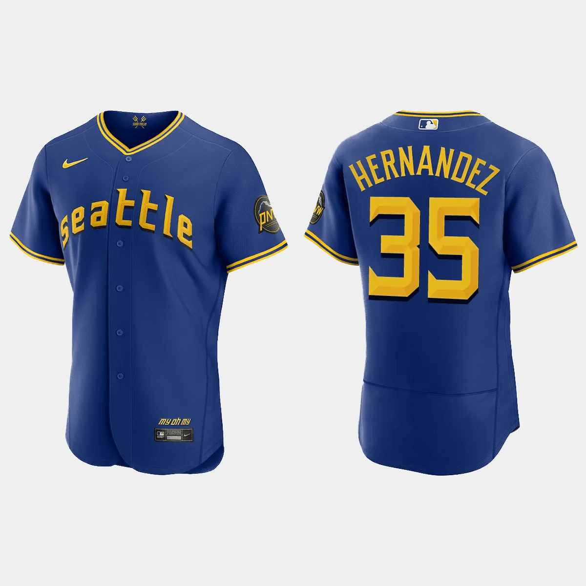 Teoscar Hernandez 35 Seattle Mariners 2023 City Connect Elite Jersey - Royal 