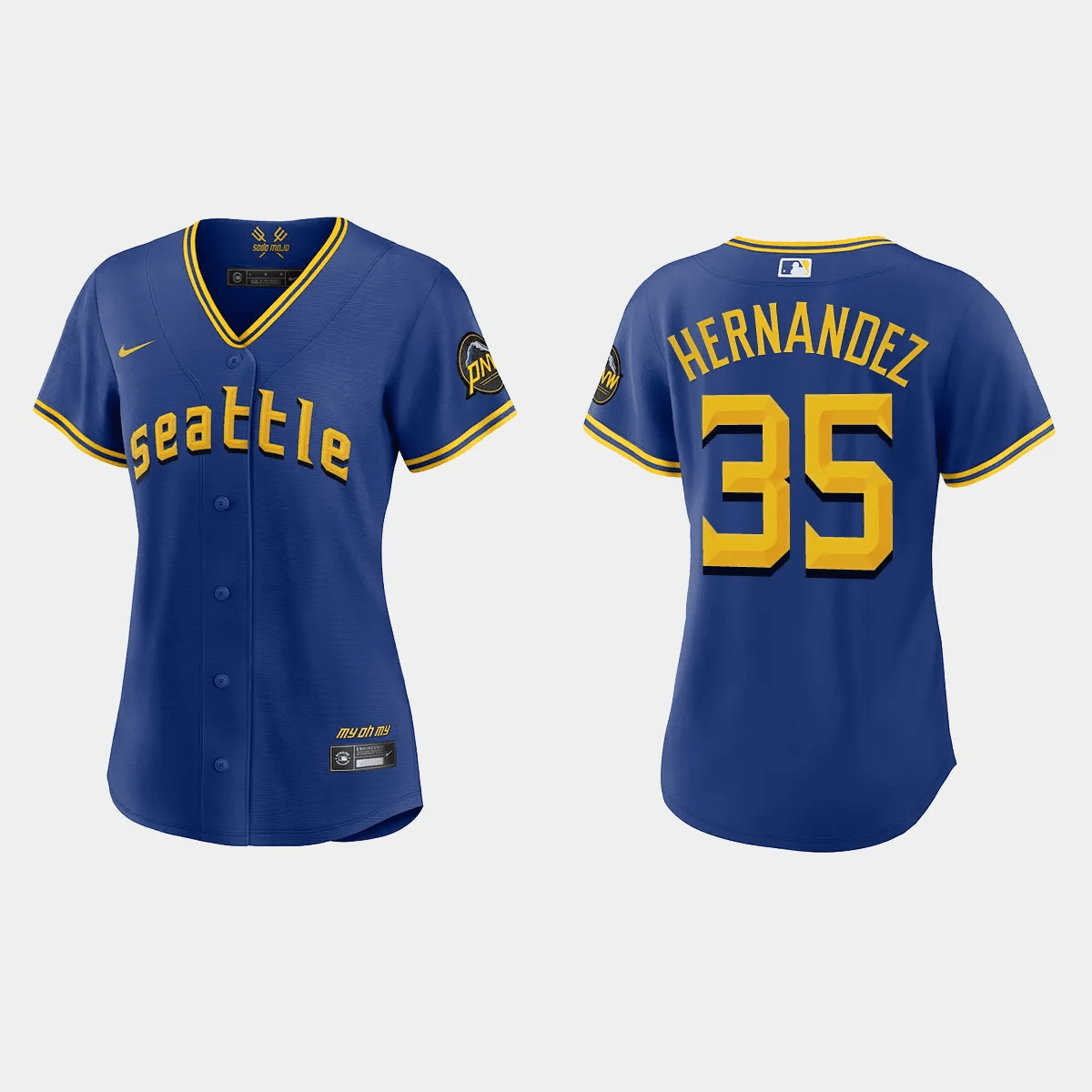 Teoscar Hernandez 35 Seattle Mariners 2023 City Connect Game Jersey - Women's Royal 