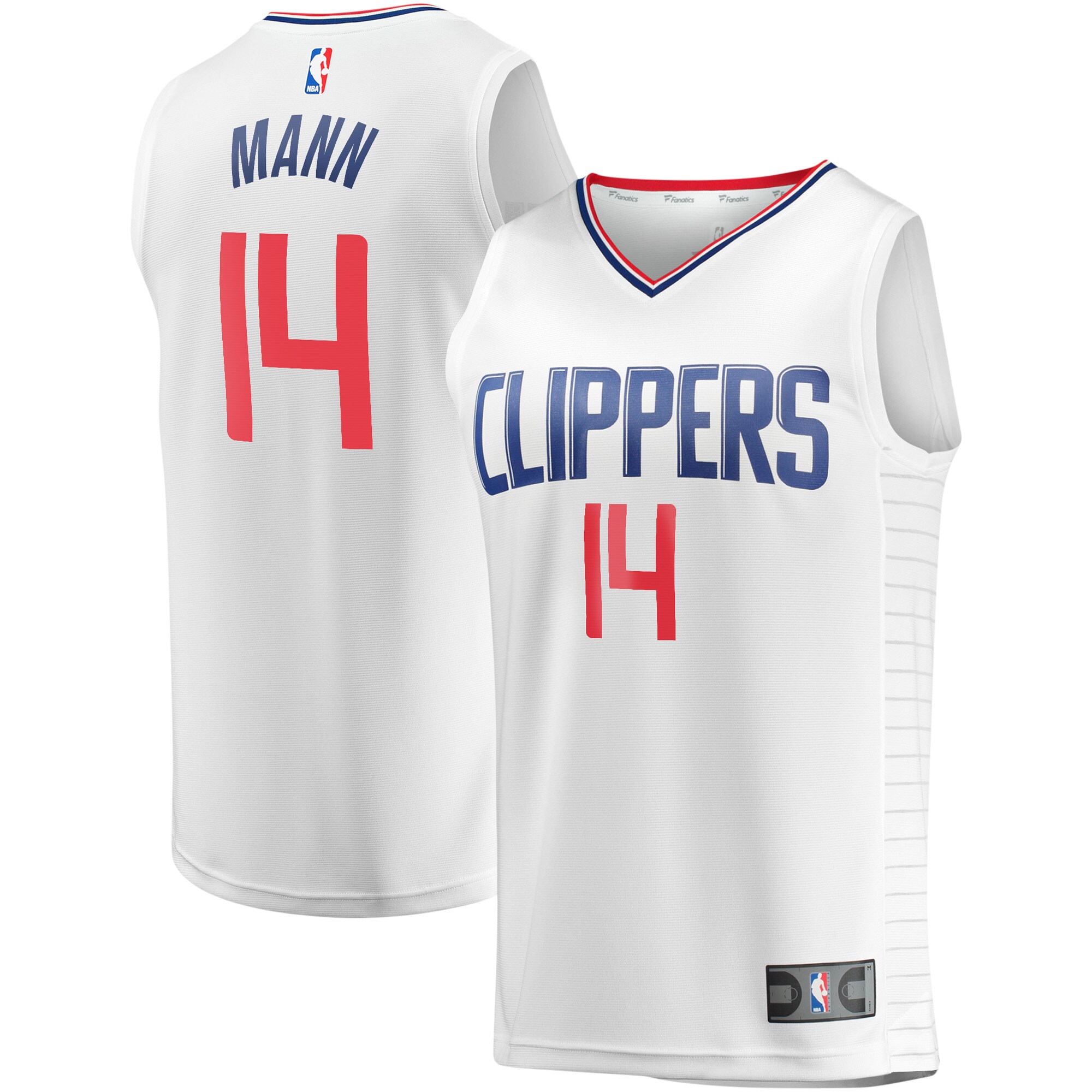 Terance Mann La Clippers Fanatics Youth Fast Break Player Jersey - Association Edition - White