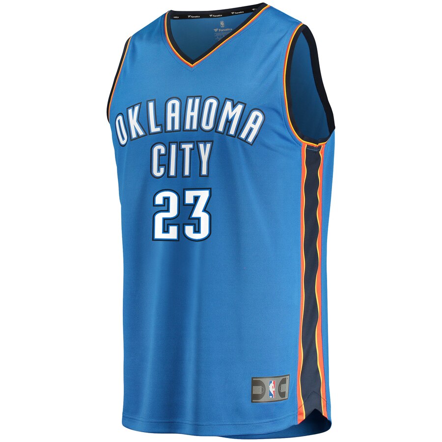 Alternative view of Terrance Ferguson Oklahoma City Thunder Fanatics Branded Fast Break Team Player Jersey Blue - Icon Edition