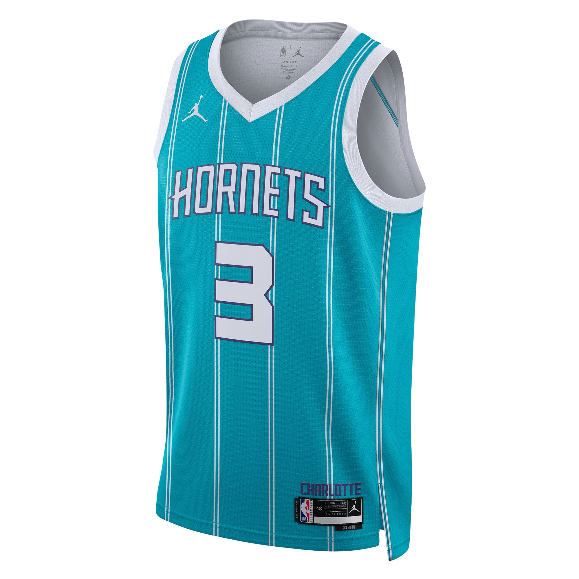 Alternative view of Terry Rozier Charlotte Hornets Jordan Brand Unisex Swingman Jersey - Icon Edition - Teal