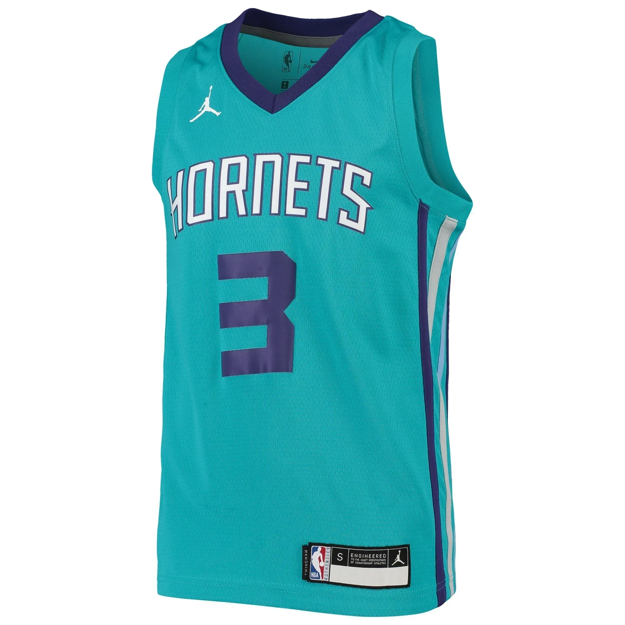 Alternative view of Terry Rozier Charlotte Hornets Youth Team Swingman Jersey - Teal - JS475 