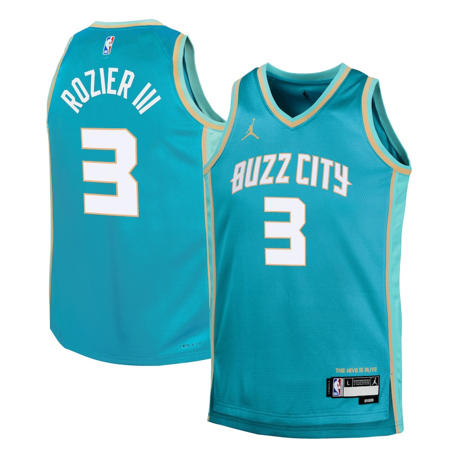 Terry Rozier III 3 Charlotte Hornets 2023/24 City Edition Swingman YOUTH Jersey - Teal - JS234 
