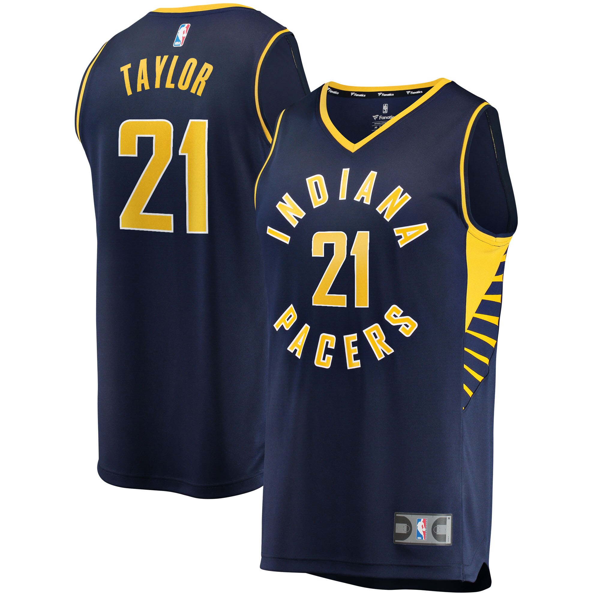 Alternative view of Terry Taylor Indiana Pacers Fanatics Branded 2021/22 Fast Break Replica Jersey - Icon Edition - Navy