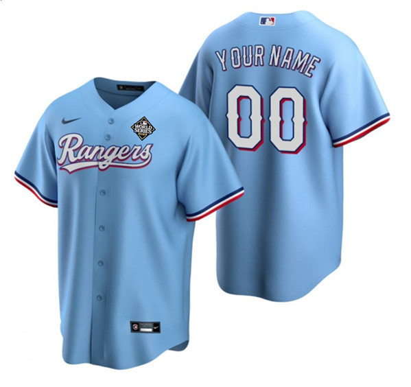 Texas Rangers 2023 World Series City Connect Stitched Men Custom Jersey - Blue - JS942 