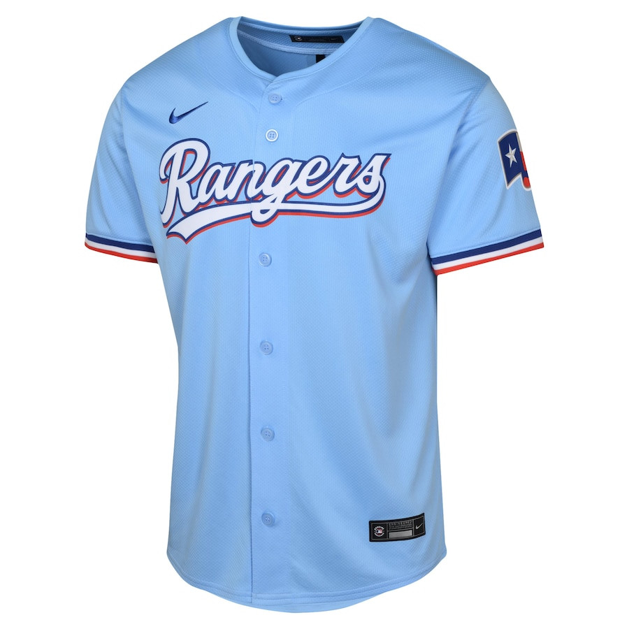 Alternative view of Texas Rangers Alternate Limited YOUTH Jersey - Light Blue - JS558 