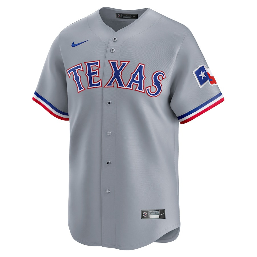 Alternative view of Texas Rangers Away Limited Custom Men Jersey - Gray - JS664 
