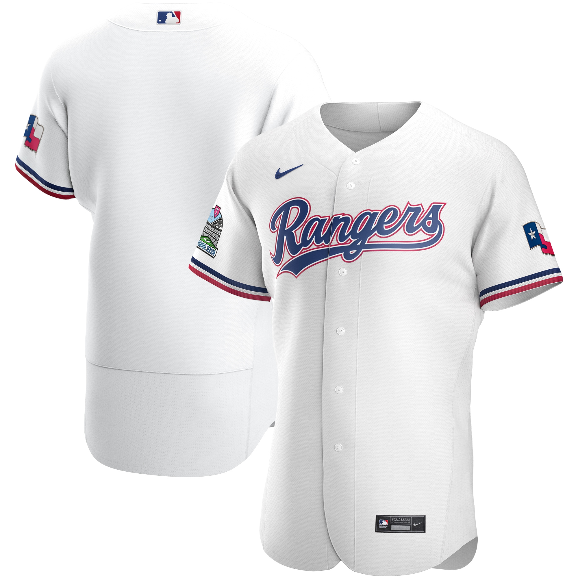 Texas Rangers Home Authentic Team Jersey - White