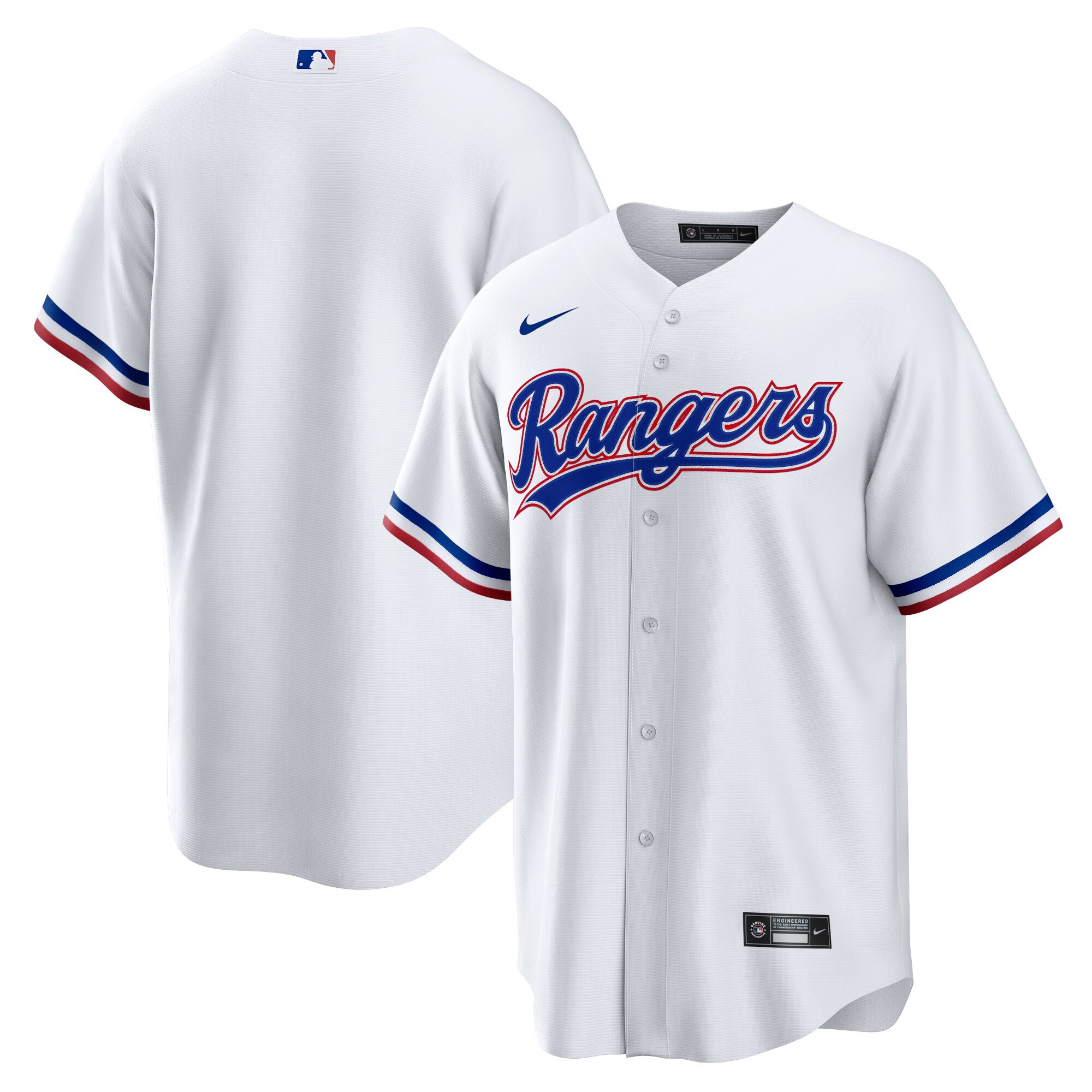 Texas Rangers Home Blank Replica Jersey – White