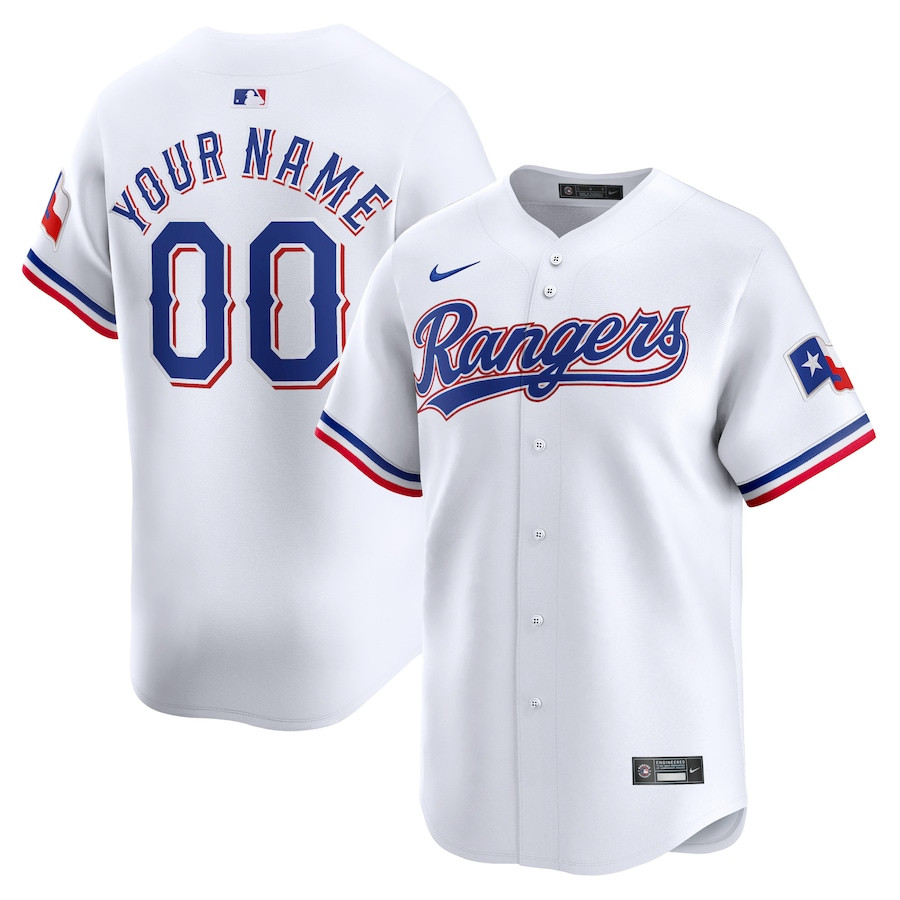 Texas Rangers Home Limited Custom YOUTH Jersey - White - JS113 