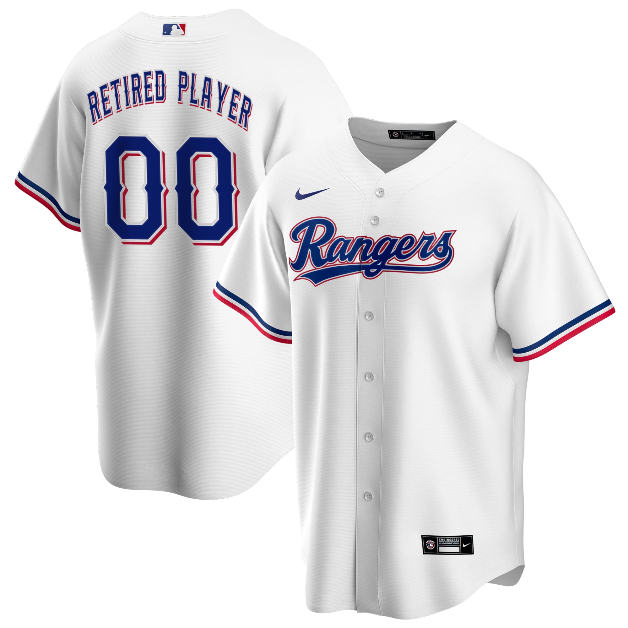 Texas Rangers Home Pick-a-player Retired Roster Replica Jersey – White