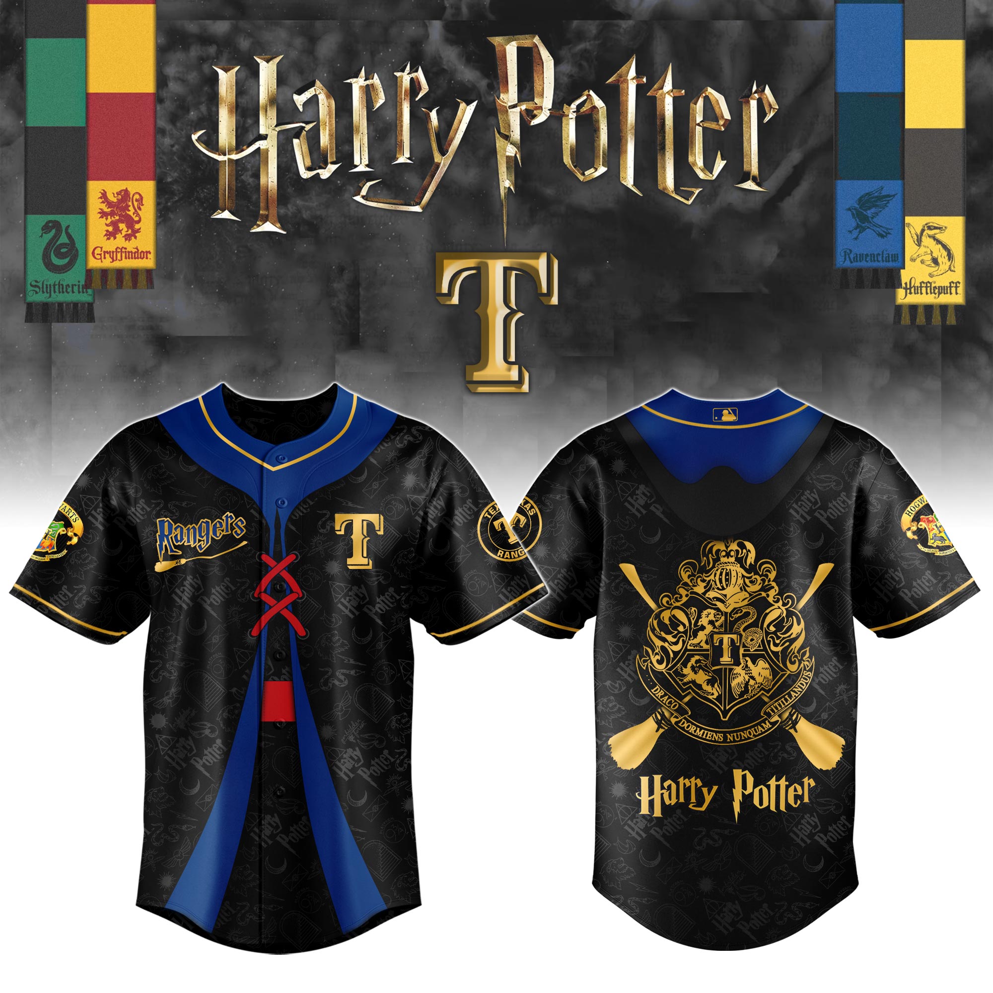 Texas Rangers Mlb X Harry Potter Night Custom Baseball Jersey