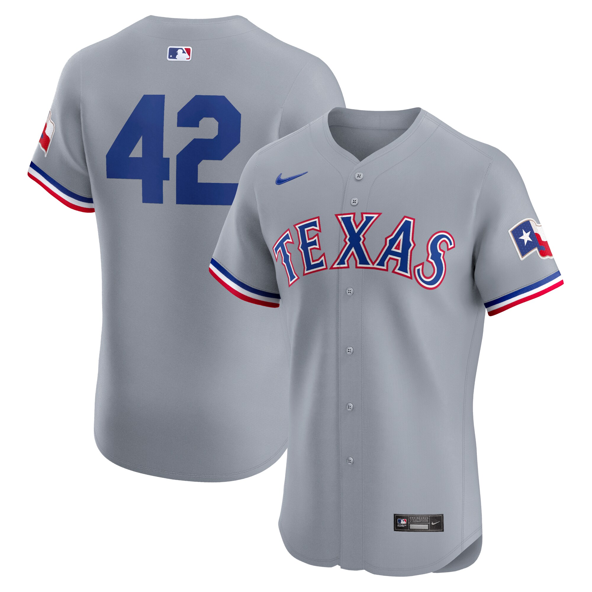 Texas Rangers Road 2024 Jackie Robinson Day Elite Jersey - Gray