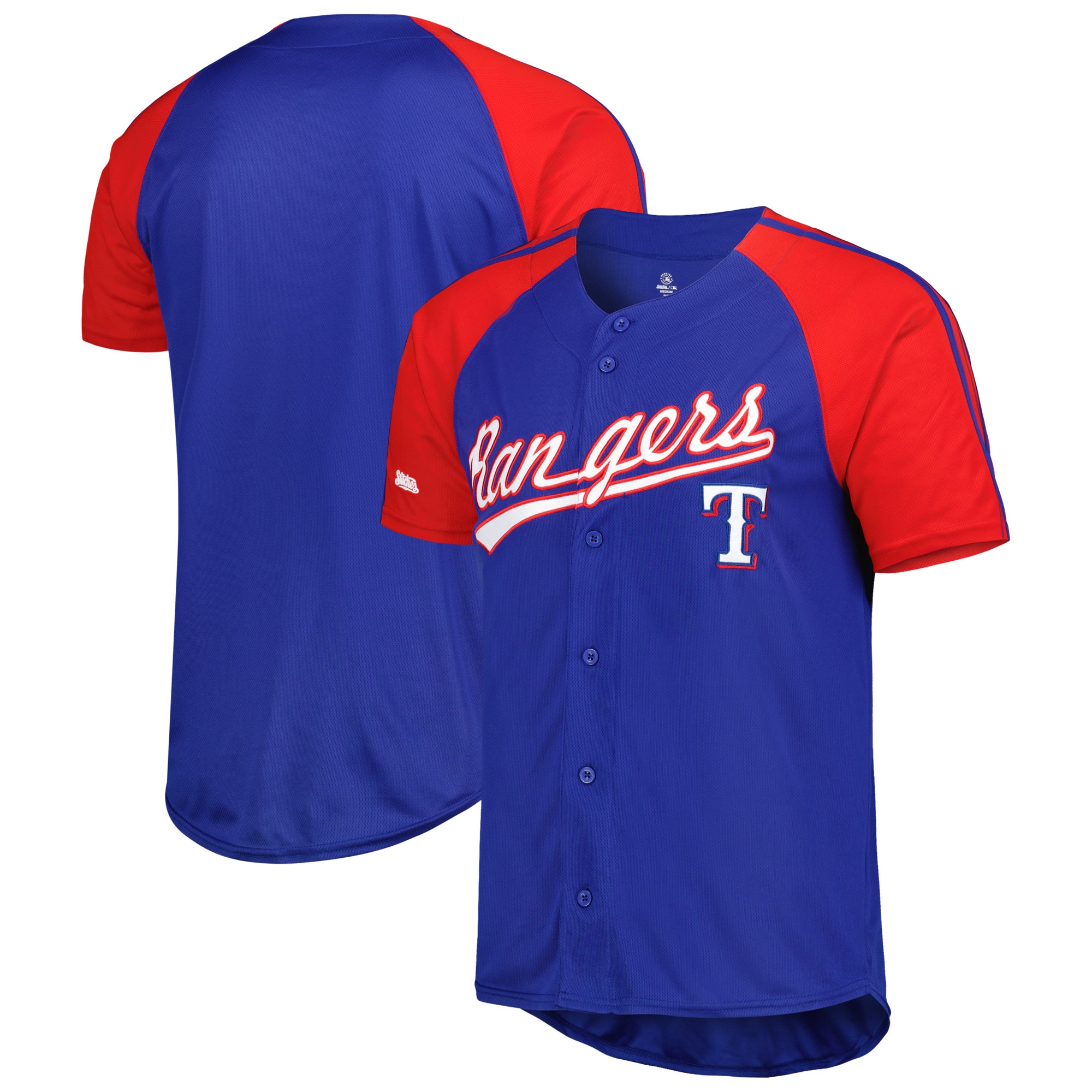 Texas Rangers Stitches Button-down Raglan Fashion Jersey – Royal