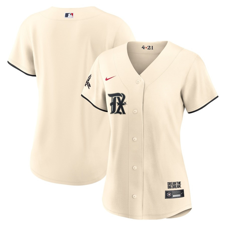 Texas Rangers Women's 2023 City Connect Jersey - Cream - JS495 