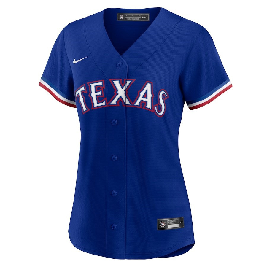 Alternative view of Texas Rangers Women's Alternate Logo Team Jersey - Royal - JS933 