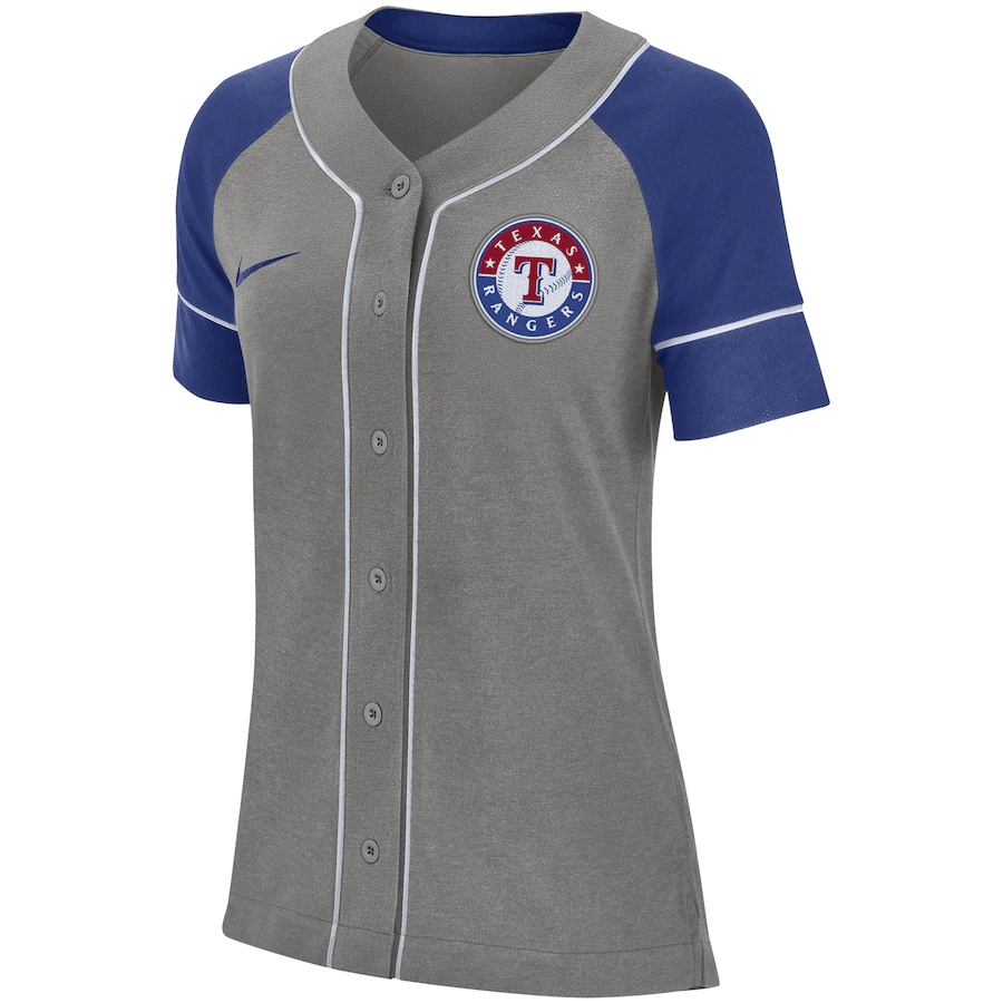 Alternative view of Texas Rangers Women's Classic Baseball Jersey - Gray