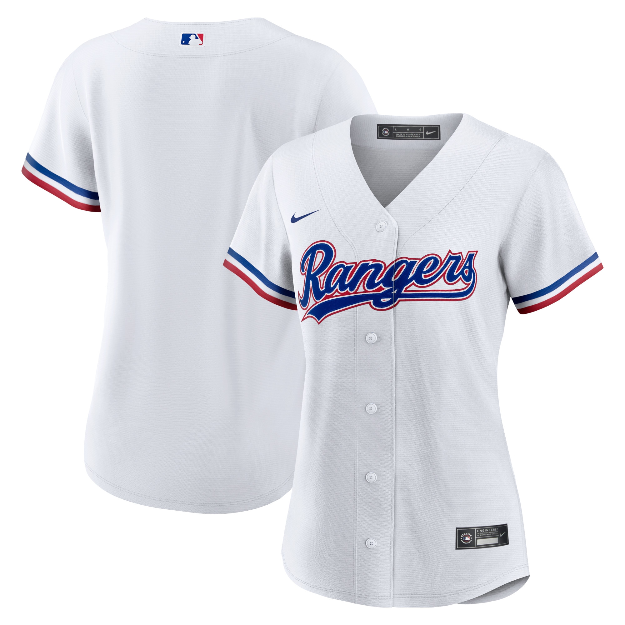 Texas Rangers Women's Home Blank Replica Jersey - White
