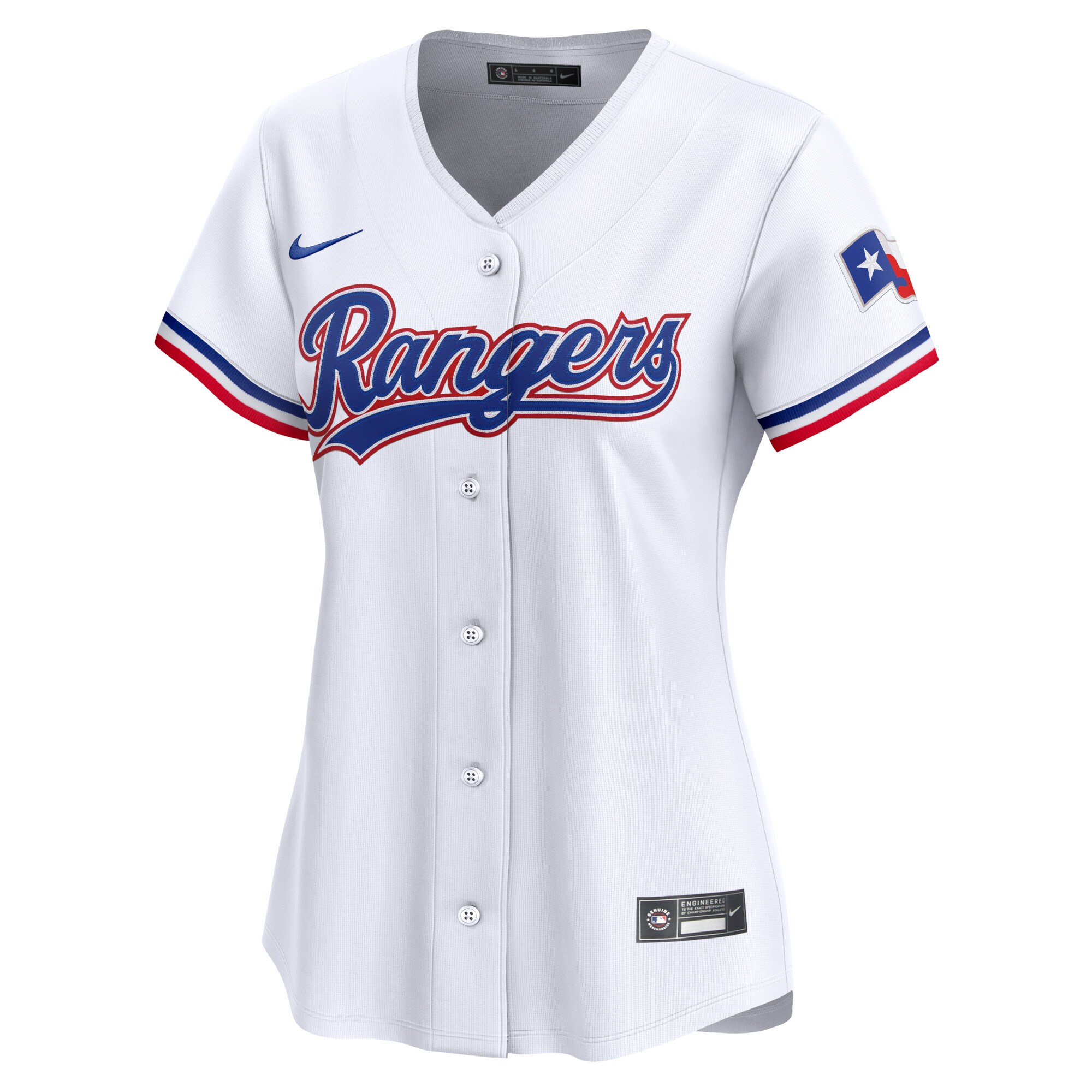 Alternative view of Texas Rangers Women's Home Limited Custom Jersey - White