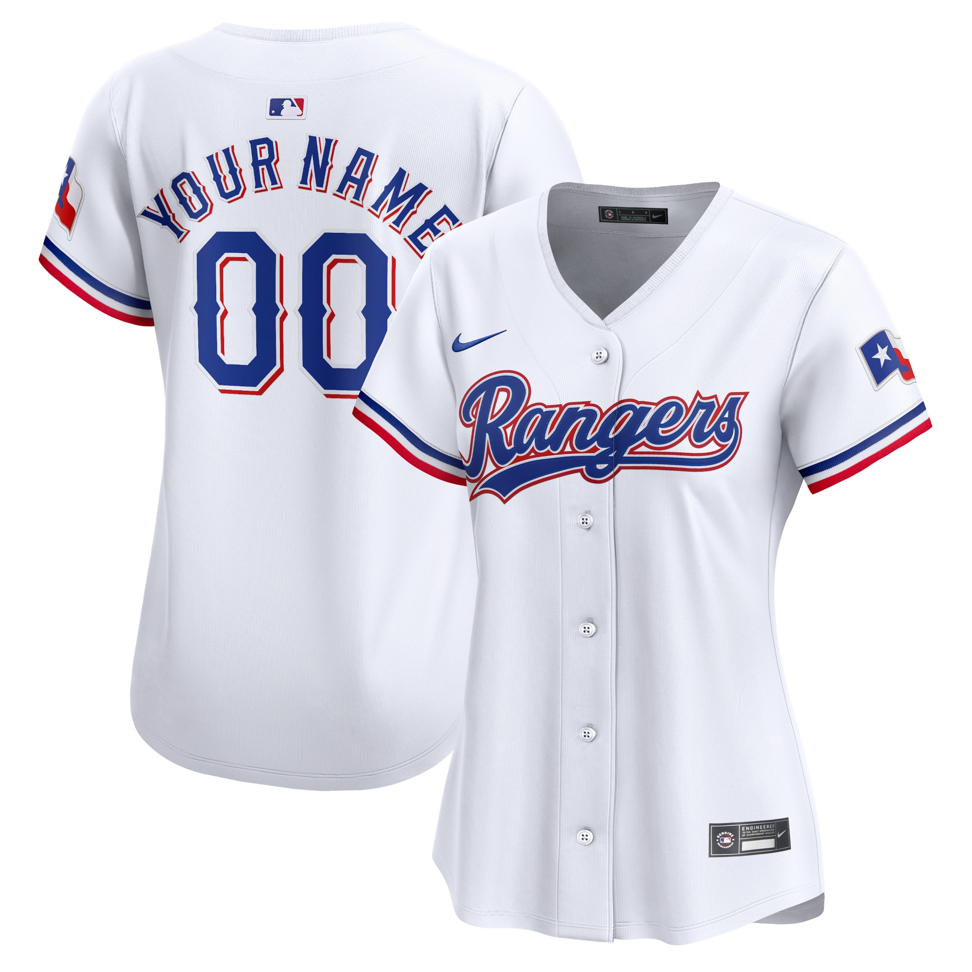 Texas Rangers Women's Home Limited Custom Jersey - White