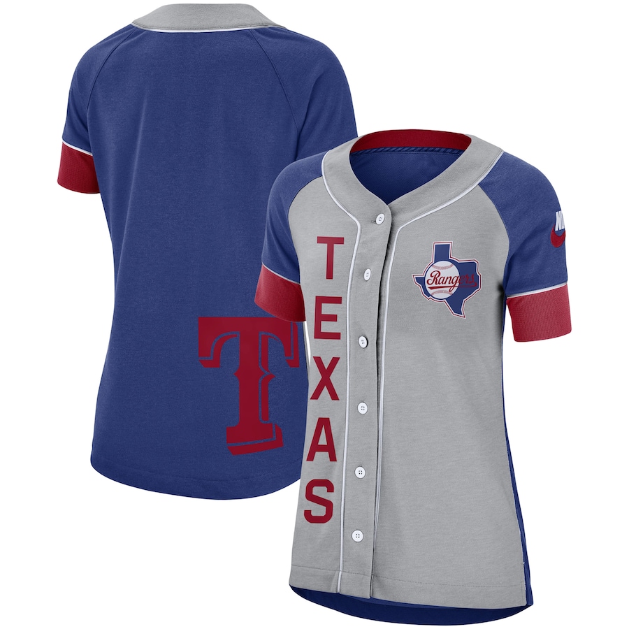 Texas Rangers Women's Walk Off Jersey - Gray Royal