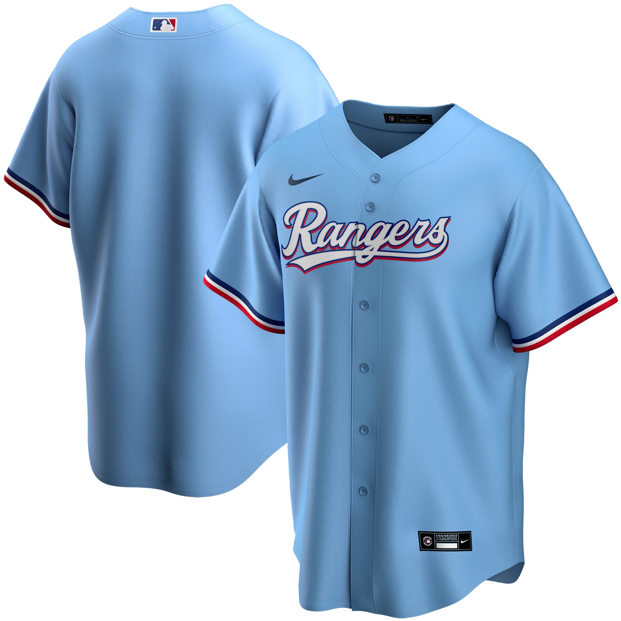 Alternative view of Texas Rangers Youth Alternate Replica Team Jersey - Light Blue