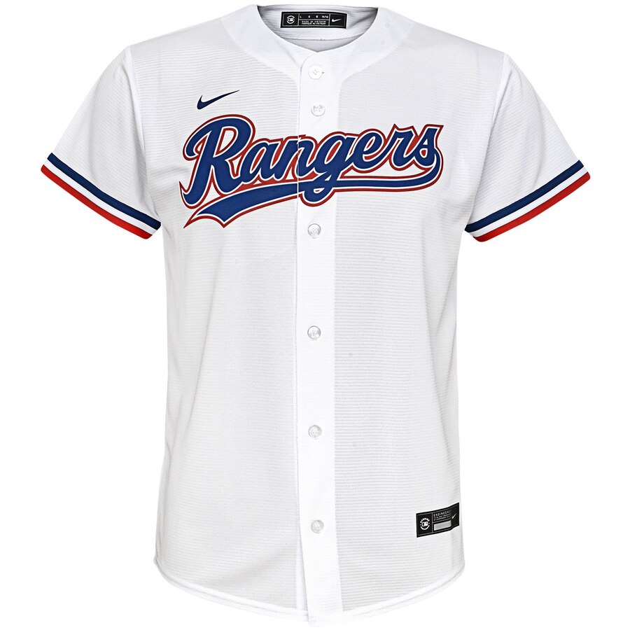 Alternative view of Texas Rangers Youth Home 2020 Replica Team Jersey - White