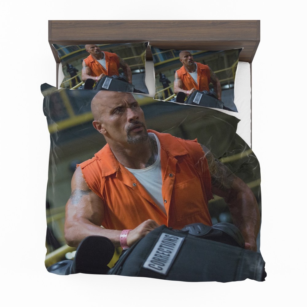 Alternative view of The Fate Of The Furious Movie Dwayne Johnson Luke Hobbs Bedding Set - Custom Bedding Set